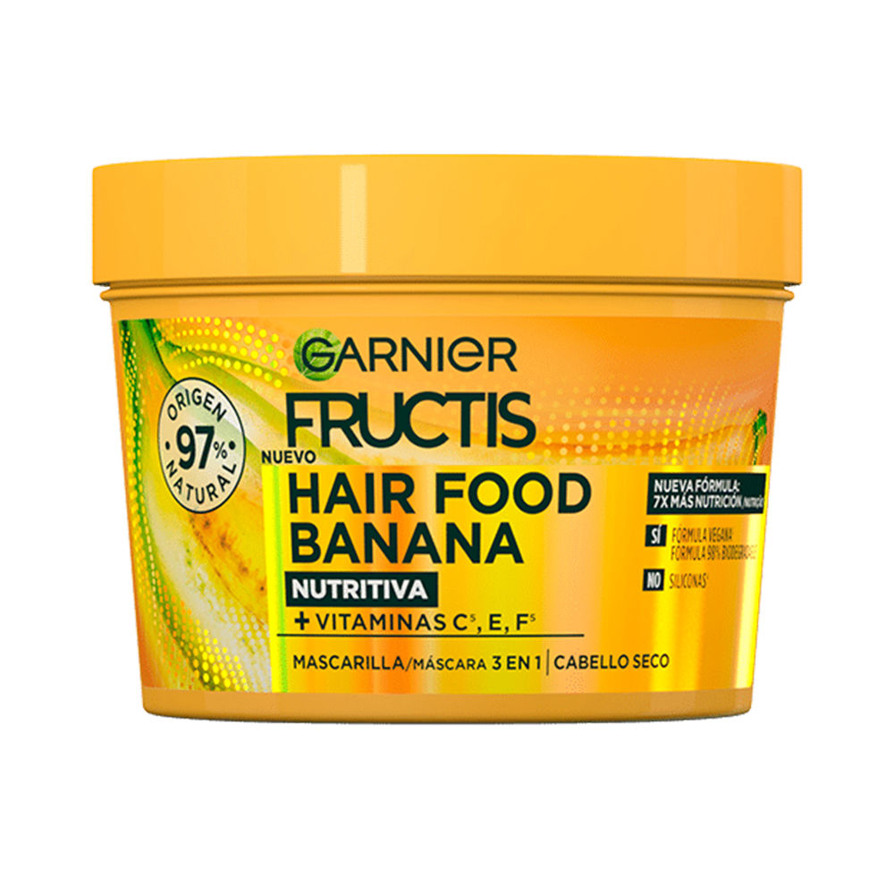 GARNIER-Fructis Hair Food Banana Mascarilla Ultra Nutr 390ml