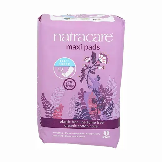 NATRACARE-Maxi Sanitary Pads Super 12ct
